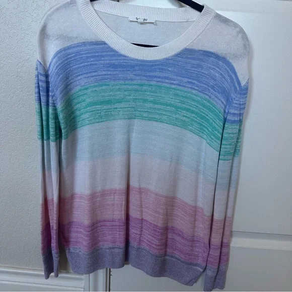 Splendid Pastel Striped Women's Sweater- Sz S - Picture 5 of 7